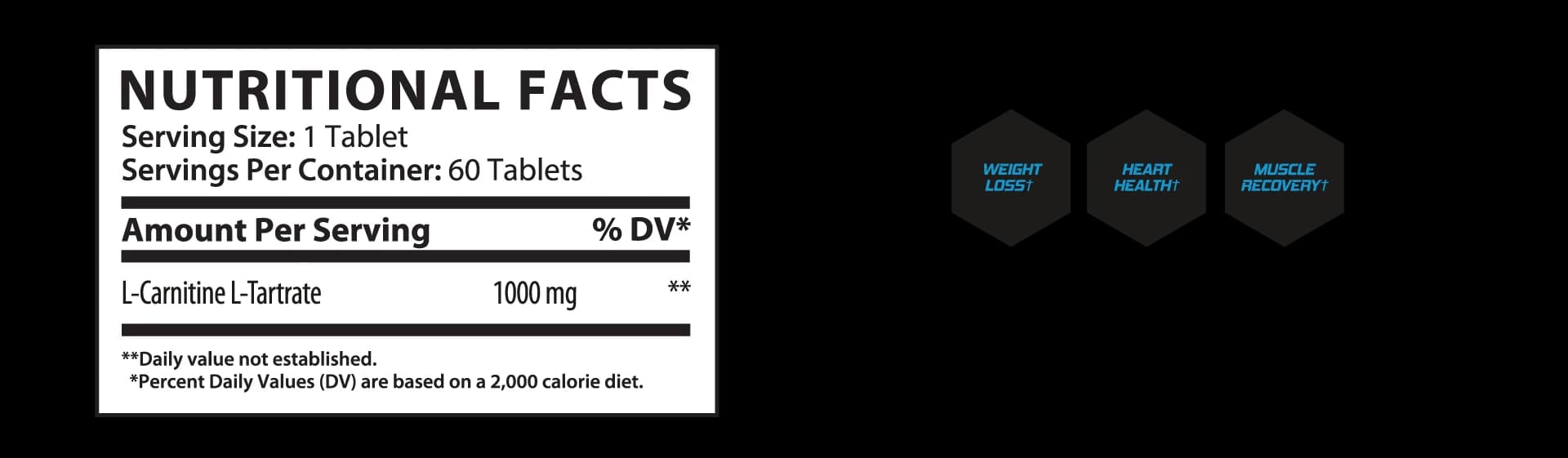 L-Carnitine 1000 mg supplement facts label