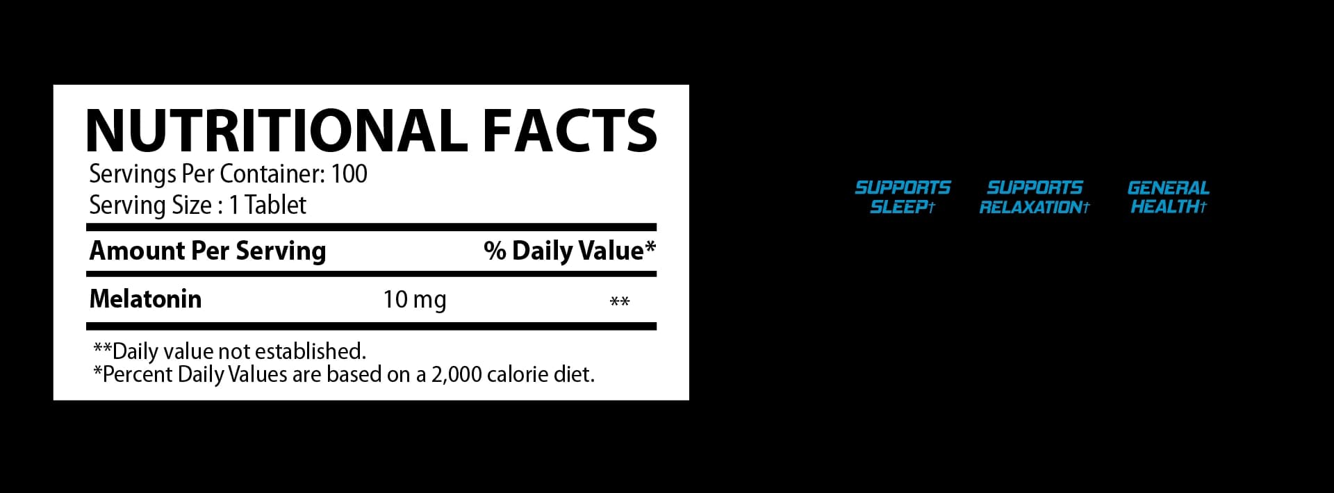 Melatonin 10mg supplement facts label