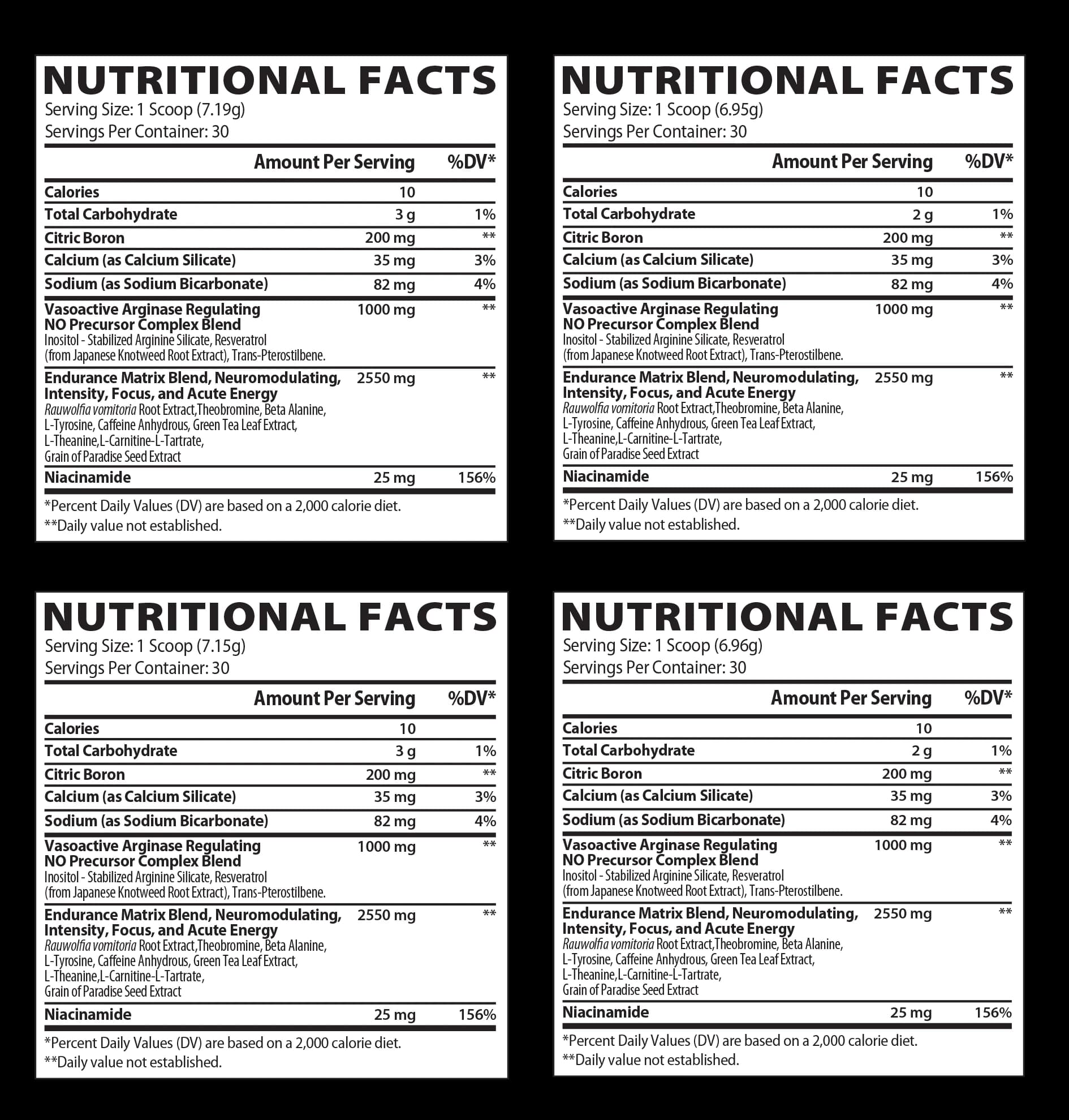 Pre Rulz Shred supplement facts label