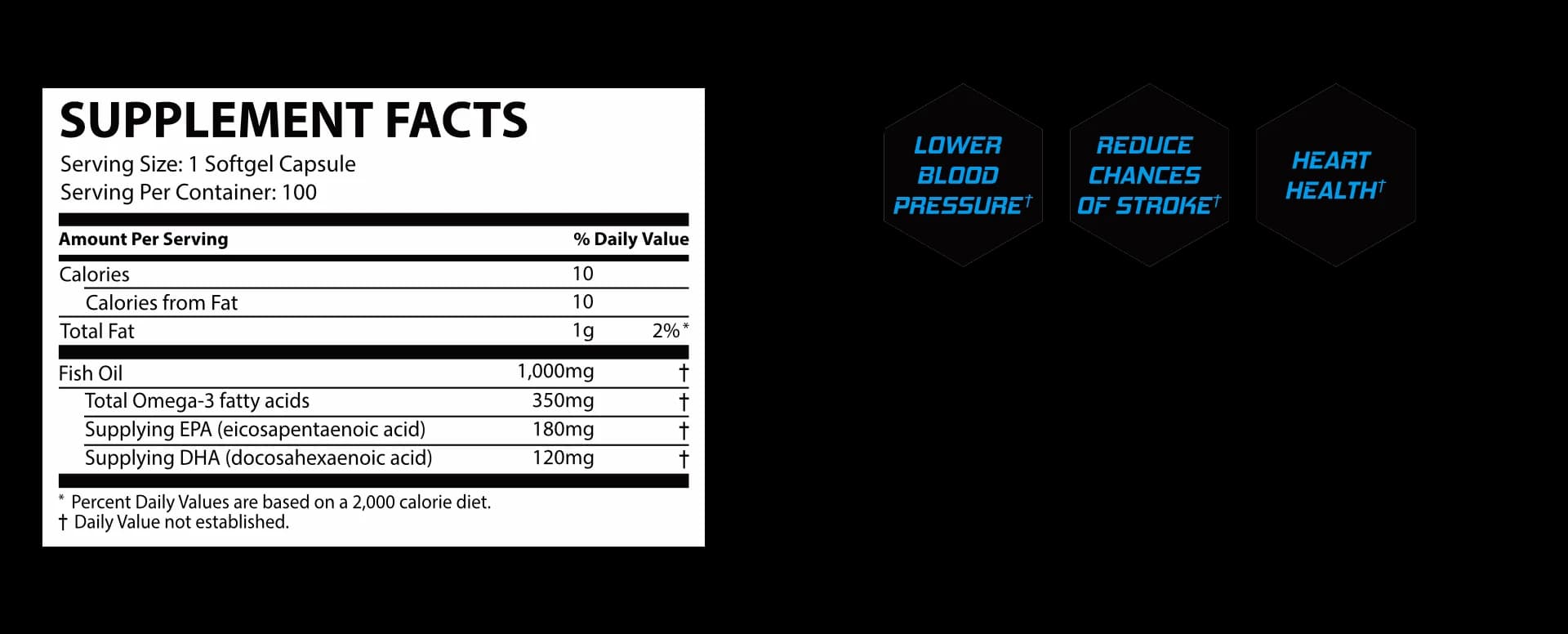 Omega-3 1000mg supplement facts label